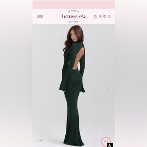 House of CB Sancha Backless Dark Green Dress
